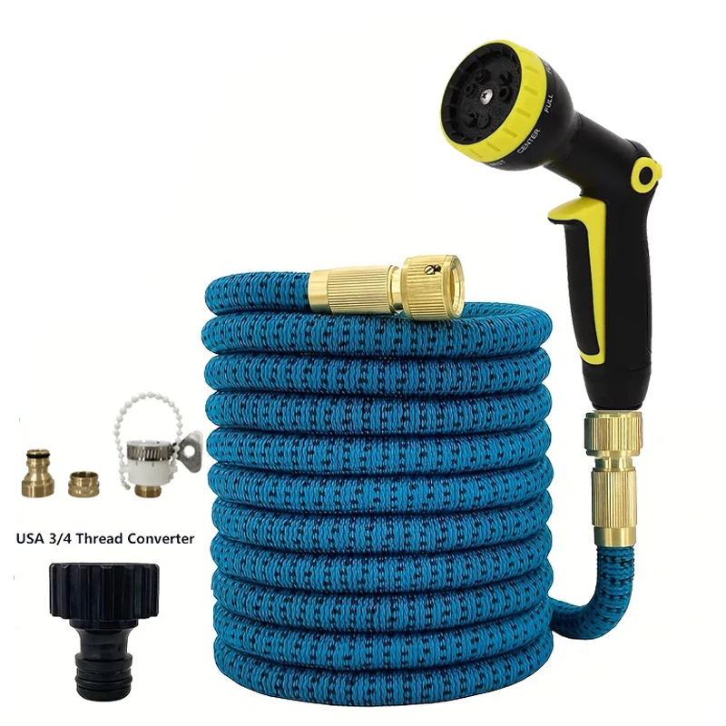 Garden Water Hose Expandable Double Metal Connector High Pressure Pvc Reel Magic Water Pipes for Garden Farm Irrigation Car Wash
Garden Water Hose Expandable Double Metal Connector High Pressure Pvc Reel Magic Water Pipes for Garden Farm Irrigation Car Wash