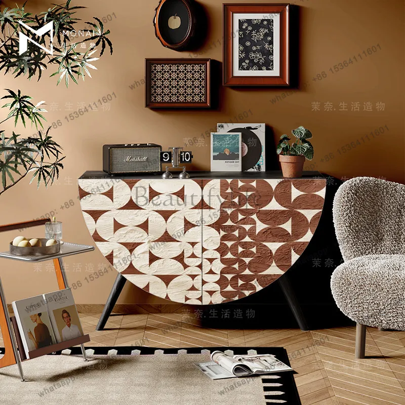 Modern simple French wall cabinet storage storage semi-round cabinet
Modern simple French wall cabinet storage storage semi-round cabinet
