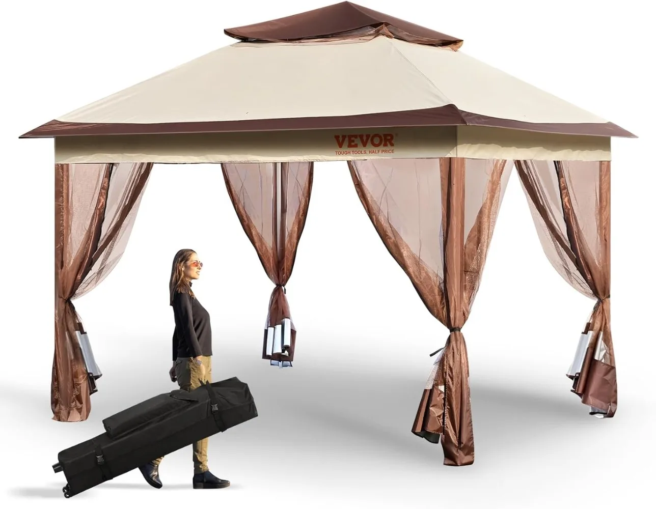 Outdoor Large Sun Shelter of 11x11', Mosquito Netting & Metal Frame, Canopy Gazebo Commercial
Outdoor Large Sun Shelter of 11x11', Mosquito Netting & Metal Frame, Canopy Gazebo Commercial