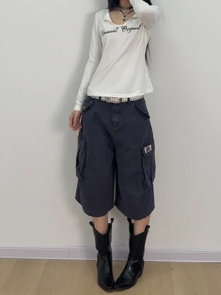 American Retro Workwear Style Loose Straight Leg Blue Jeans Shorts Women Summer New High Waist Wide Leg Short Pants
American Retro Workwear Style Loose Straight Leg Blue Jeans Shorts Women Summer New High Waist Wide Leg Short Pants