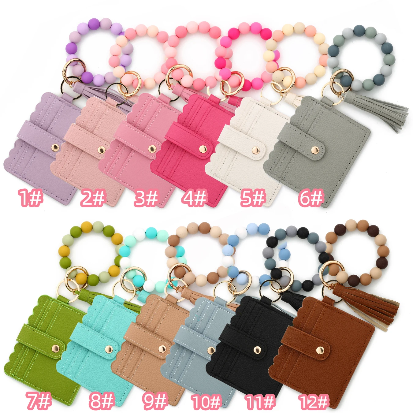 2025 Silicone Bead Bracelet Solid Leather Card Bag Wristlet Keychain Silicone Beaded Bracelet Leather Tassel Wallet Bangle
2025 Silicone Bead Bracelet Solid Leather Card Bag Wristlet Keychain Silicone Beaded Bracelet Leather Tassel Wallet Bangle