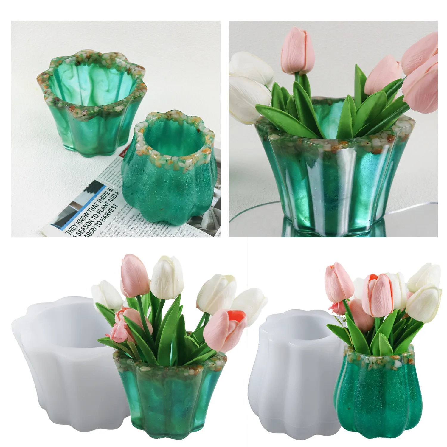 Lace Wave Flower Pot Silicone Mold Crystal Epoxy Resin Plaster Candle Ornaments Mold DIY Handmade Crafts Decoration Vase Tools
Lace Wave Flower Pot Silicone Mold Crystal Epoxy Resin Plaster Candle Ornaments Mold DIY Handmade Crafts Decoration Vase Tools