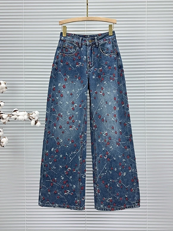 Faionable Embroidered Rhinestone Denim Pants High Waist Wide Leg Long Trousers for Women Spring New Sle Comfortable Fit
Faionable Embroidered Rhinestone Denim Pants High Waist Wide Leg Long Trousers for Women Spring New Sle Comfortable Fit