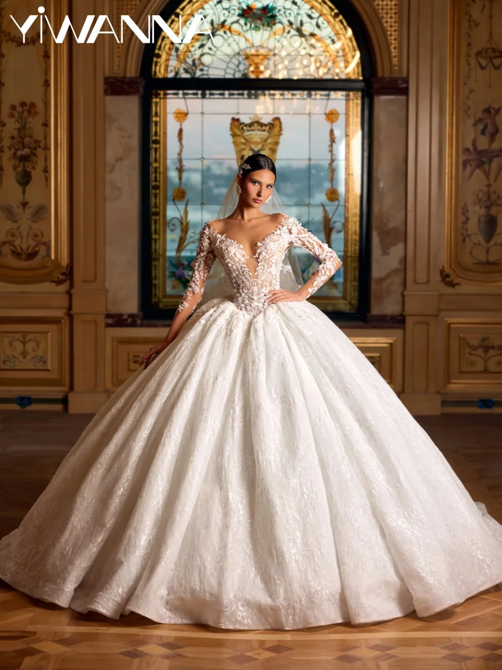 Dreamy 3D Floral Lace Wedding Dress Shimmering Beaded Long Sleeve Bridal Gown Customized Opulent Classic Oneck Dresses For Bride
Dreamy 3D Floral Lace Wedding Dress Shimmering Beaded Long Sleeve Bridal Gown Customized Opulent Classic Oneck Dresses For Bride