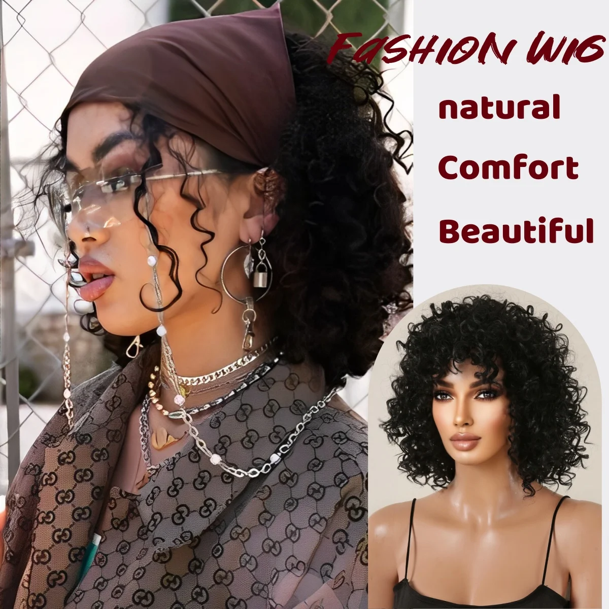 Короткие кудрявые черные синтетические парики для чернокожих женщин, афро пушистые вьющиеся натуральные волосы с челкой, термостойкие волоконные 
Короткие кудрявые черные синтетические парики для чернокожих женщин, афро пушистые вьющиеся натуральные волосы с челкой, термостойкие волоконные