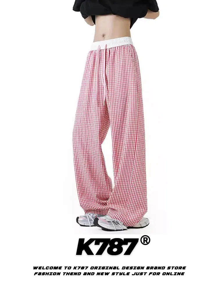 K787 Американские повседневные брюки в клетку в стиле ретро, свободные прямые брюки большого размера, длинные брюки с высокой талией, весенние молодежные брюки
K787 Американские повседневные брюки в клетку в стиле ретро, свободные прямые брюки большого размера, длинные брюки с высокой талией, весенние молодежные брюки