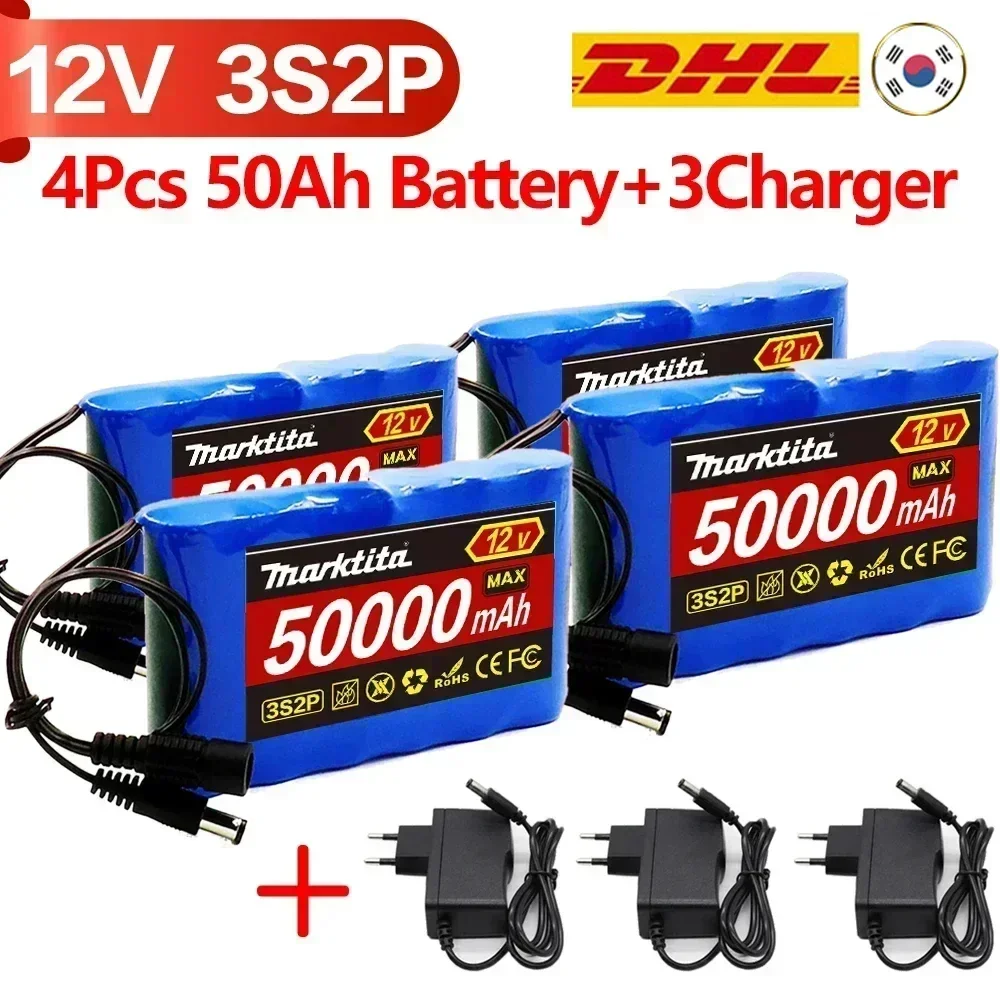 Wholesale price 12V 3S2P 50000mah Portable battery Rechargeable Lithium Ion battery pack capacity DC 12v 40Ah CCTV Cam Monitor
Wholesale price 12V 3S2P 50000mah Portable battery Rechargeable Lithium Ion battery pack capacity DC 12v 40Ah CCTV Cam Monitor