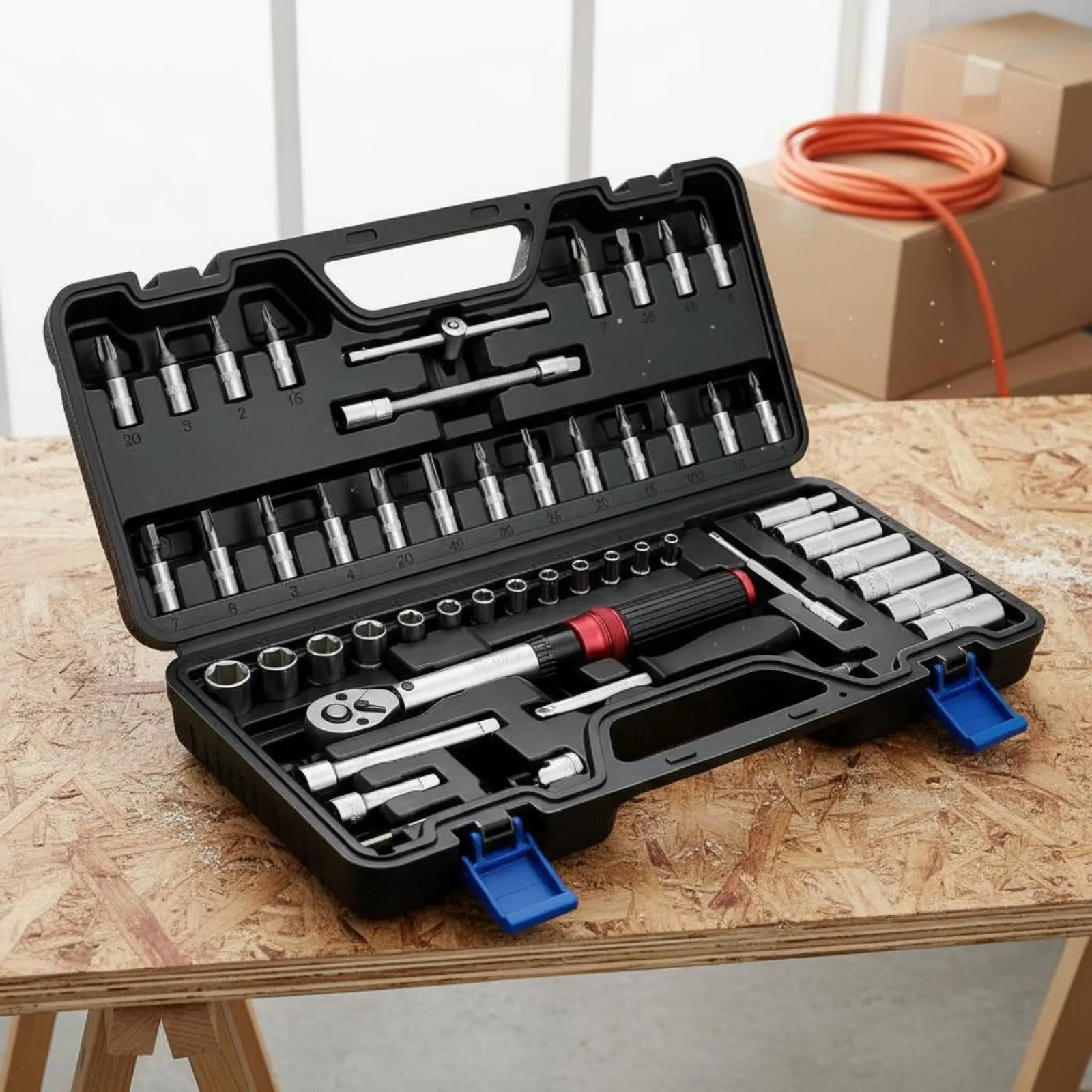 51 Pieces Rotational Force Wrench Set Storage Case Socket Wrench Set Hand Tool Precision Tightening Ergonomic Grip for Garage
51 Pieces Rotational Force Wrench Set Storage Case Socket Wrench Set Hand Tool Precision Tightening Ergonomic Grip for Garage