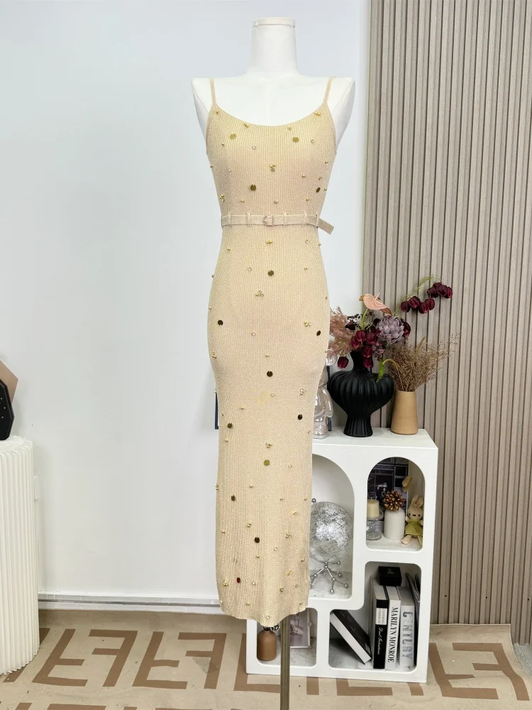 SMTHMA Sexy Spaghetti Strap Summer Luxury Beaded Knitted Dress Women Casual Party Sweater Dresses
SMTHMA Sexy Spaghetti Strap Summer Luxury Beaded Knitted Dress Women Casual Party Sweater Dresses