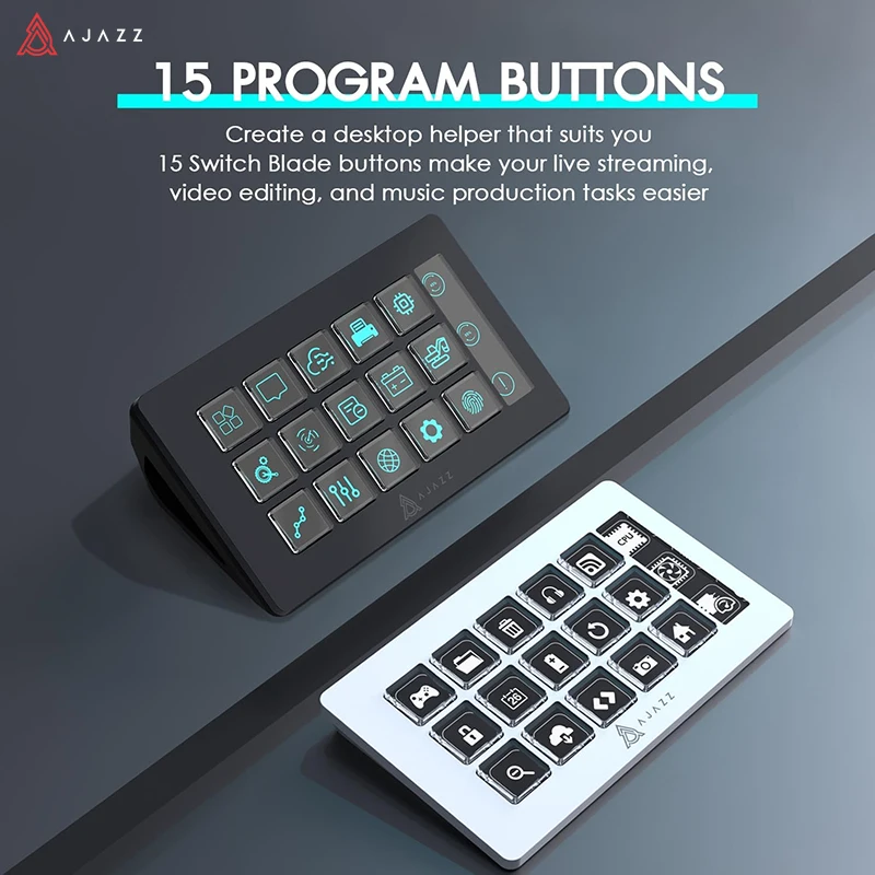 AJAZZ AKP153E Stream Deck Wired Mini Visual Keyboard Multifunctional Console Panel 15 Macro Keys Custom Button Trigger Actions
AJAZZ AKP153E Stream Deck Wired Mini Visual Keyboard Multifunctional Console Panel 15 Macro Keys Custom Button Trigger Actions