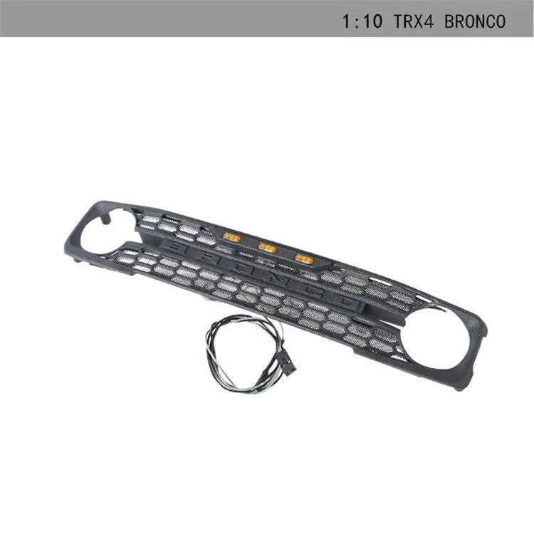 RC Front Grille For TRX-4 TRX4 Ford Bronco Raptor With LED Light Metal Grid Integrated Lamp Design RC Crawler Upgrade Parts
RC Front Grille For TRX-4 TRX4 Ford Bronco Raptor With LED Light Metal Grid Integrated Lamp Design RC Crawler Upgrade Parts