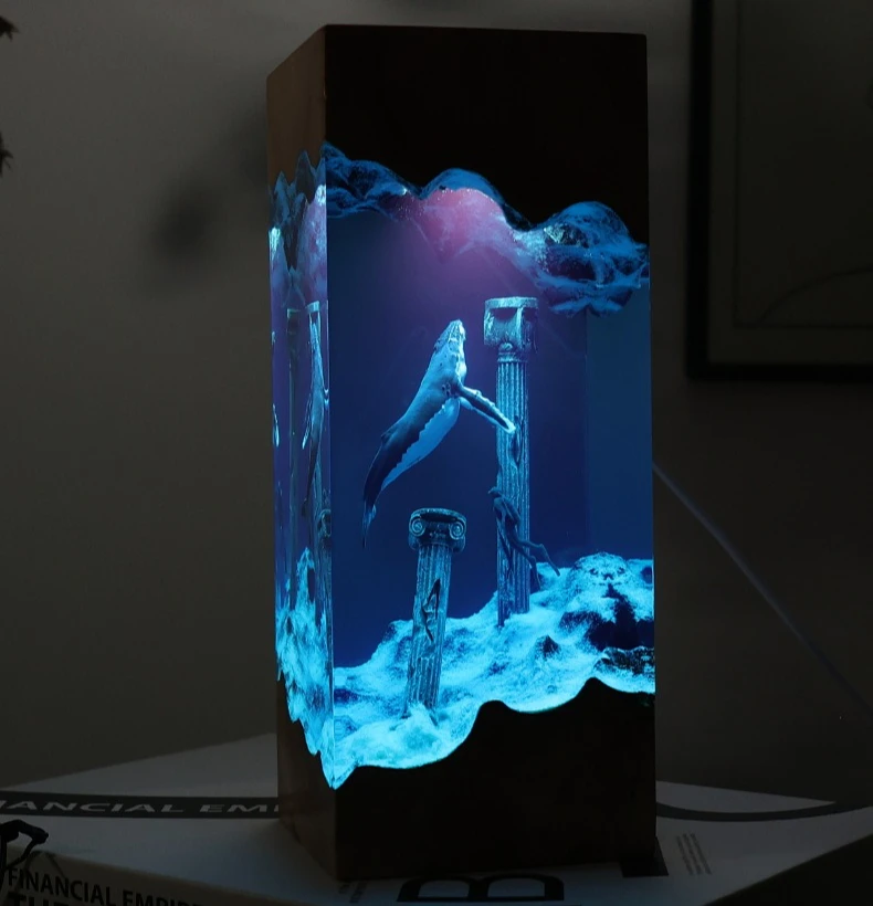New Marine Art Handicrafts - Wooden Resin Luminous Statues Cave Whales Divers Family Table Decorations Unique Gifts
New Marine Art Handicrafts - Wooden Resin Luminous Statues Cave Whales Divers Family Table Decorations Unique Gifts