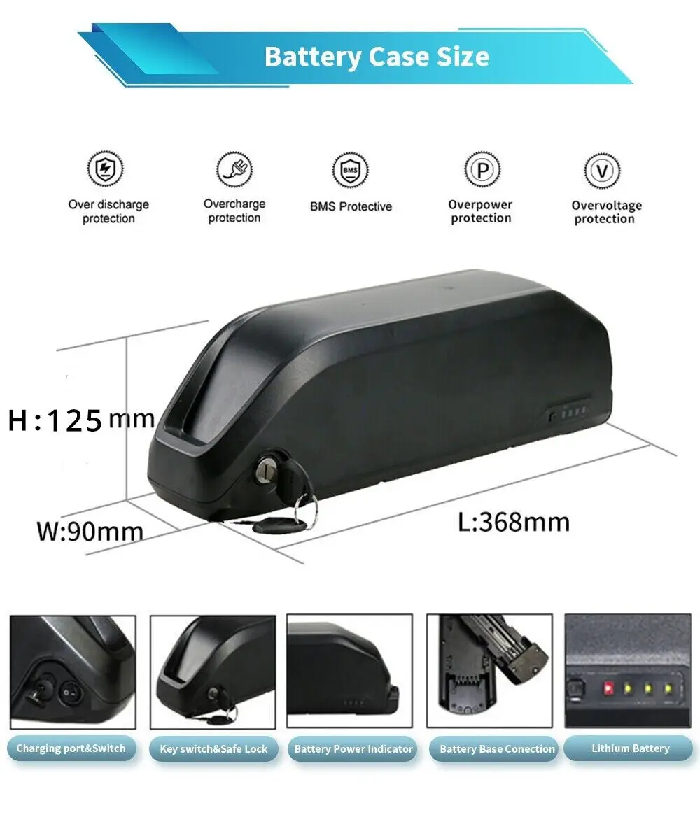Original eBike Battery 52V 20AH 14S35A BMS Electric Bicycle Downtube Lithium Battery Pack For 52V 1000W Motor
Original eBike Battery 52V 20AH 14S35A BMS Electric Bicycle Downtube Lithium Battery Pack For 52V 1000W Motor