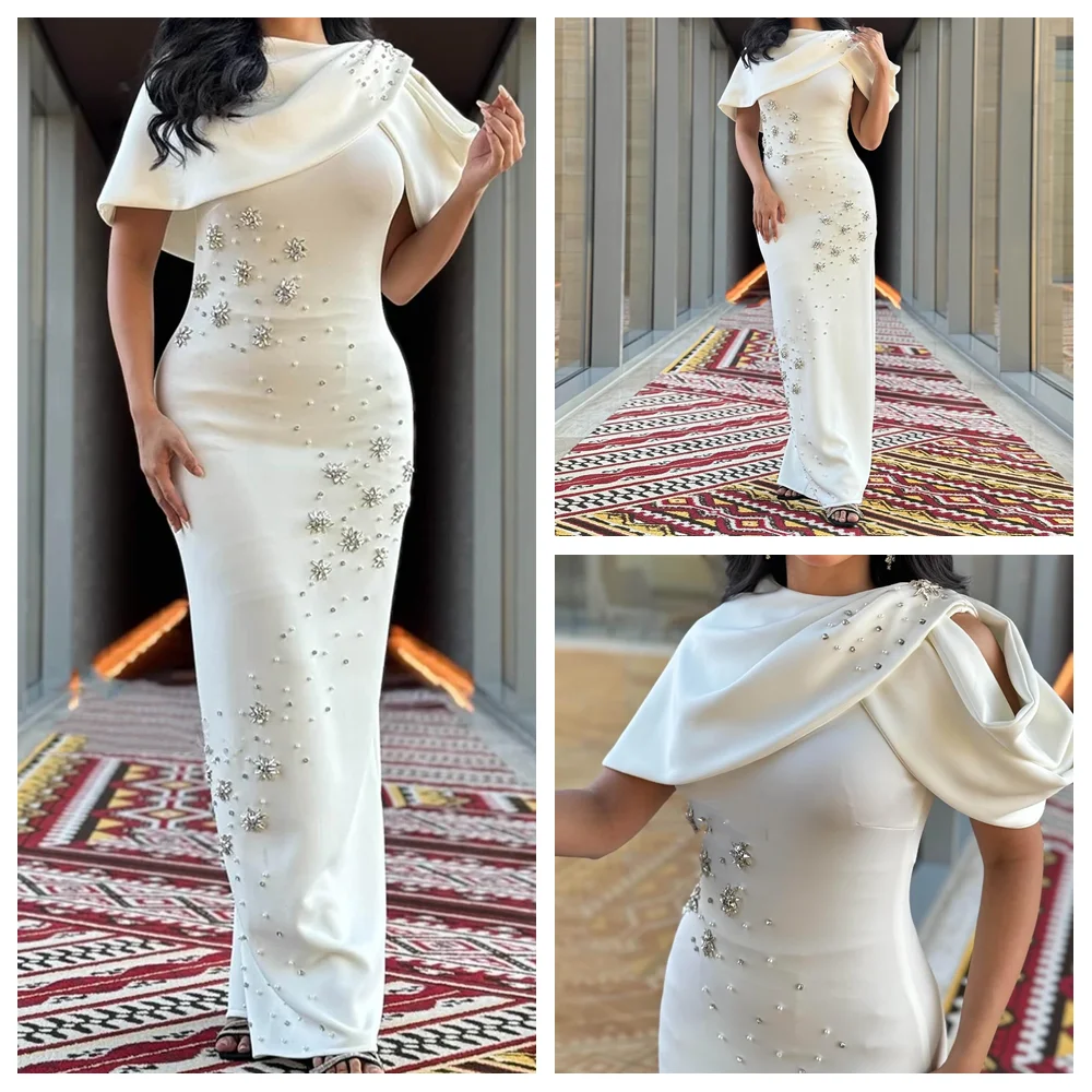 Customized Straight Evening Dresses Floor-length O-neck Sleeveless Prom Gown Fashion Crystal Beading Simple Stole Party Gown
Customized Straight Evening Dresses Floor-length O-neck Sleeveless Prom Gown Fashion Crystal Beading Simple Stole Party Gown