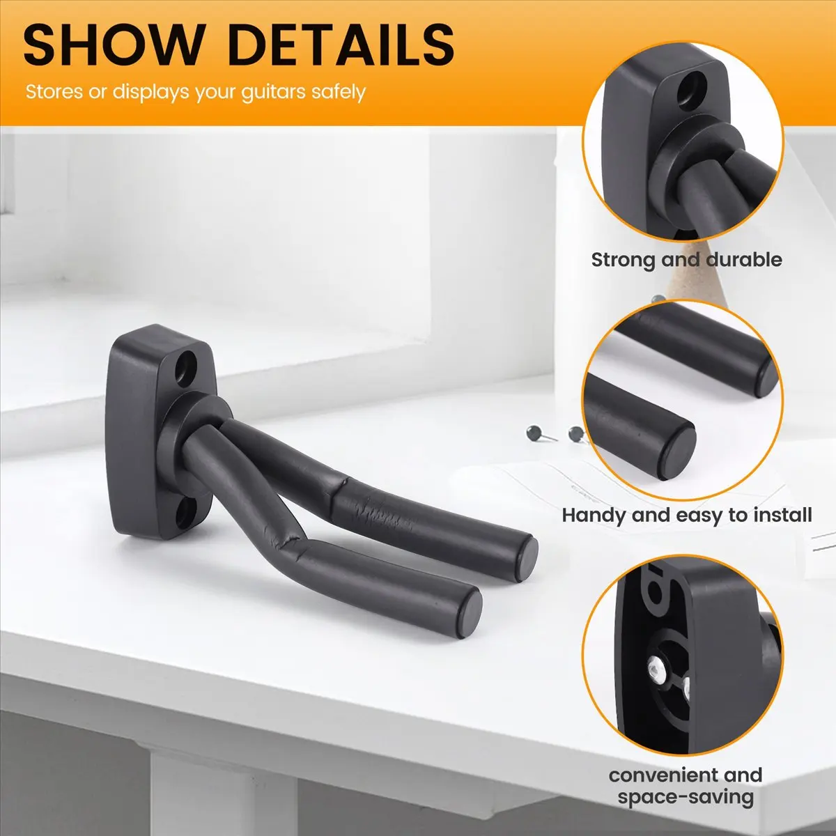 ABVB 10Pcs Guitar Stand Guitar Hanger Holder Hook Rack Stand Wall Mount Home Studio Display for Guitar Bass
ABVB 10Pcs Guitar Stand Guitar Hanger Holder Hook Rack Stand Wall Mount Home Studio Display for Guitar Bass