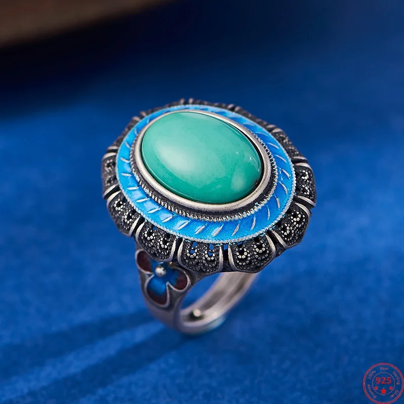 Кольца из стерлингового серебра 925 пробы для женщин и мужчин, ретро эмалированный узор, инкрустированные бирюзой, модные ювелирные изделия в этническом стиле, оптовая продажа
Кольца из стерлингового серебра 925 пробы для женщин и мужчин, ретро эмалированный узор, инкрустированные бирюзой, модные ювелирные изделия в этническом стиле, оптовая продажа