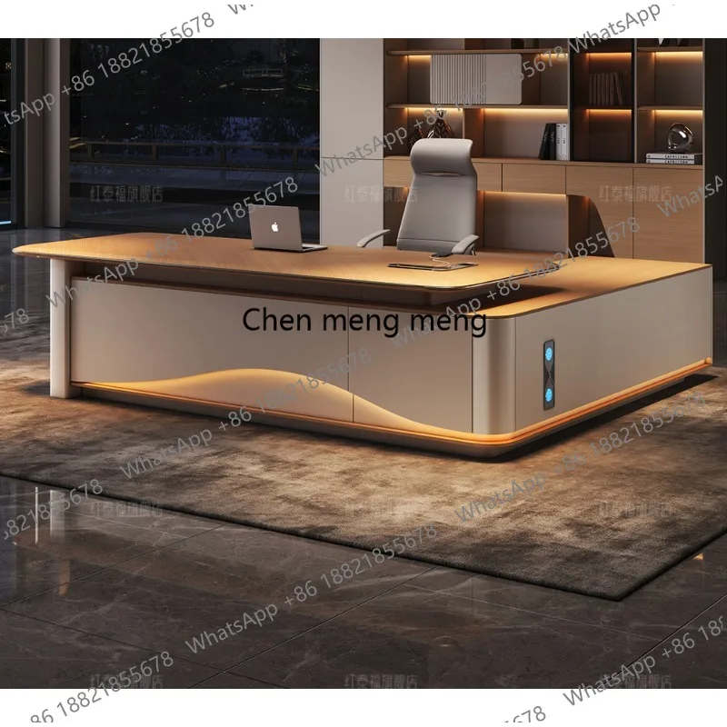 Boss desk light luxury office desk simple modern high-end manager president supervisor desk and chair combination
Boss desk light luxury office desk simple modern high-end manager president supervisor desk and chair combination