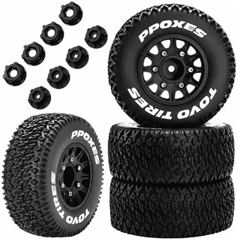 Black RC Short Course Truck Wheels & Tires for 1/10 Slash, Arrma, Axial, Losi – 12mm/14mm/17mm Hex Upgrade
Black RC Short Course Truck Wheels & Tires for 1/10 Slash, Arrma, Axial, Losi – 12mm/14mm/17mm Hex Upgrade