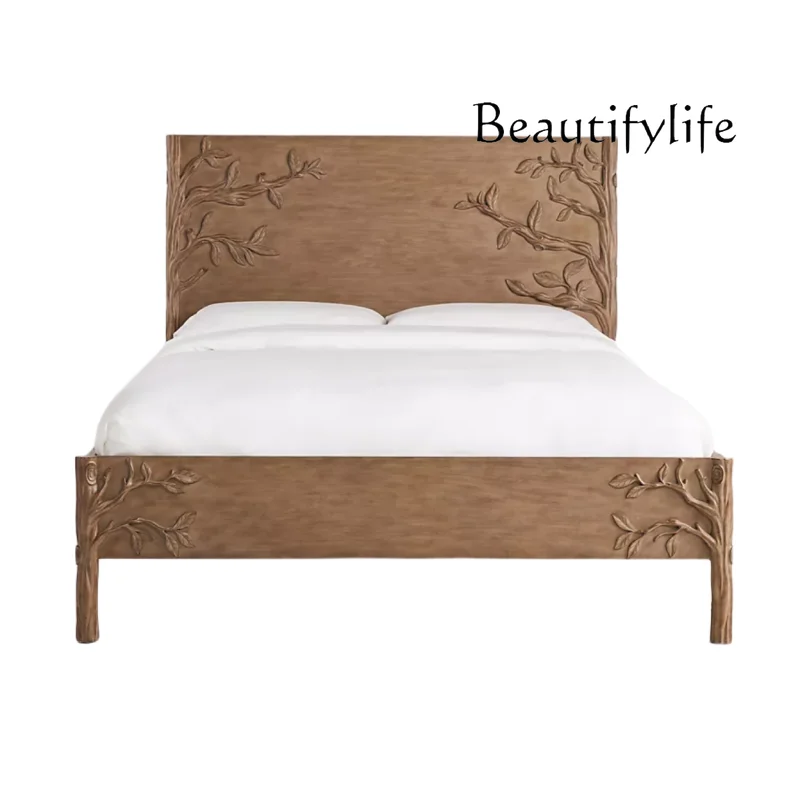 French retro old solid wood bed European hand-carved master bedroom 1.5 meters 1.8 meters double wedding bed
French retro old solid wood bed European hand-carved master bedroom 1.5 meters 1.8 meters double wedding bed