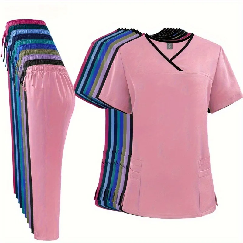 Multi Colored Shirt Straight Leg Pants Uniform Set Accessories Hospital Nurses Work Clothes and Uniforms
Multi Colored Shirt Straight Leg Pants Uniform Set Accessories Hospital Nurses Work Clothes and Uniforms