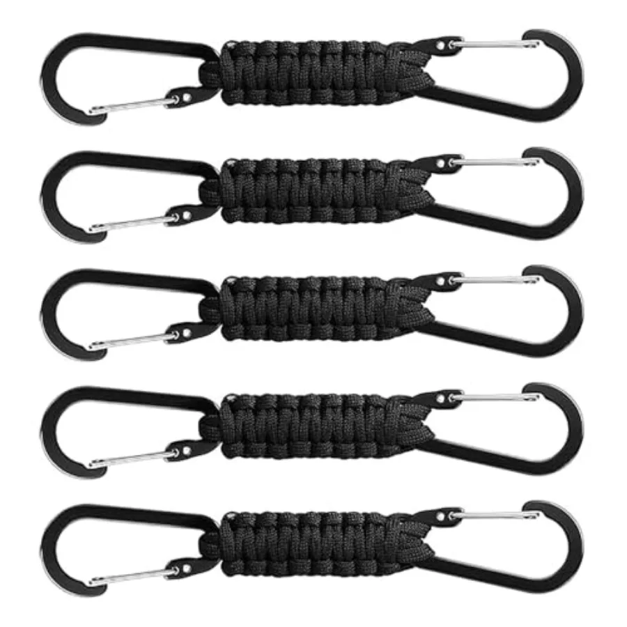 5PCS Aluminium Alloy Mountaineering Buckle Hook Length 18cm Braided Umbrella Rope Clip for Hanging Key/Water Bottle and Carryin
5PCS Aluminium Alloy Mountaineering Buckle Hook Length 18cm Braided Umbrella Rope Clip for Hanging Key/Water Bottle and Carryin