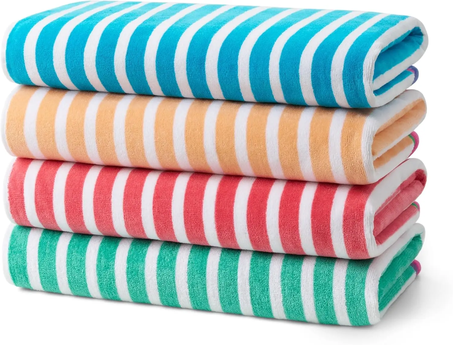 Extra Large Colorful Striped Beach Towel Set - Soft Absorbent Cotton, 30x60 Inches, 4 Pack Assorted Colors
Extra Large Colorful Striped Beach Towel Set - Soft Absorbent Cotton, 30x60 Inches, 4 Pack Assorted Colors