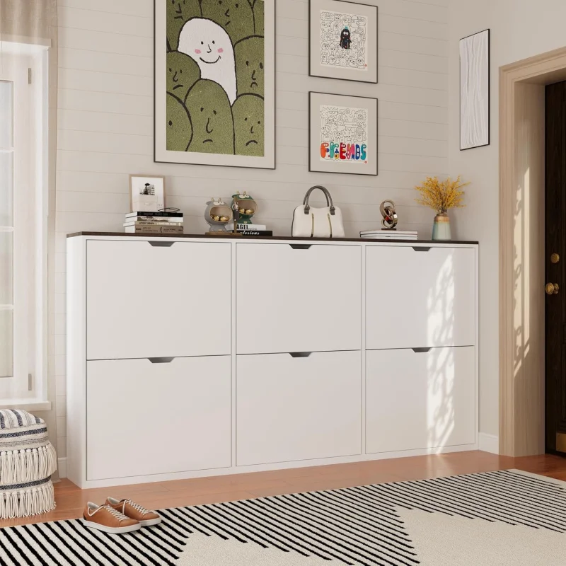 2026 New:70.9 Large Storage with 6 Flip Drawers, White Shoe Organizer Cabinet Up to 36 Pairs, Narro
2026 New:70.9 Large Storage with 6 Flip Drawers, White Shoe Organizer Cabinet Up to 36 Pairs, Narro