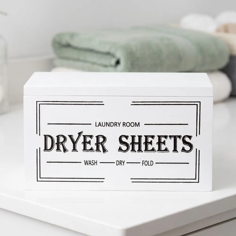 Wooden Dryer Sheet Dispenser Large Capacity Rustic Softener Sheets Dispenser with Lid Dust-proof Laundry Pods Container
Wooden Dryer Sheet Dispenser Large Capacity Rustic Softener Sheets Dispenser with Lid Dust-proof Laundry Pods Container