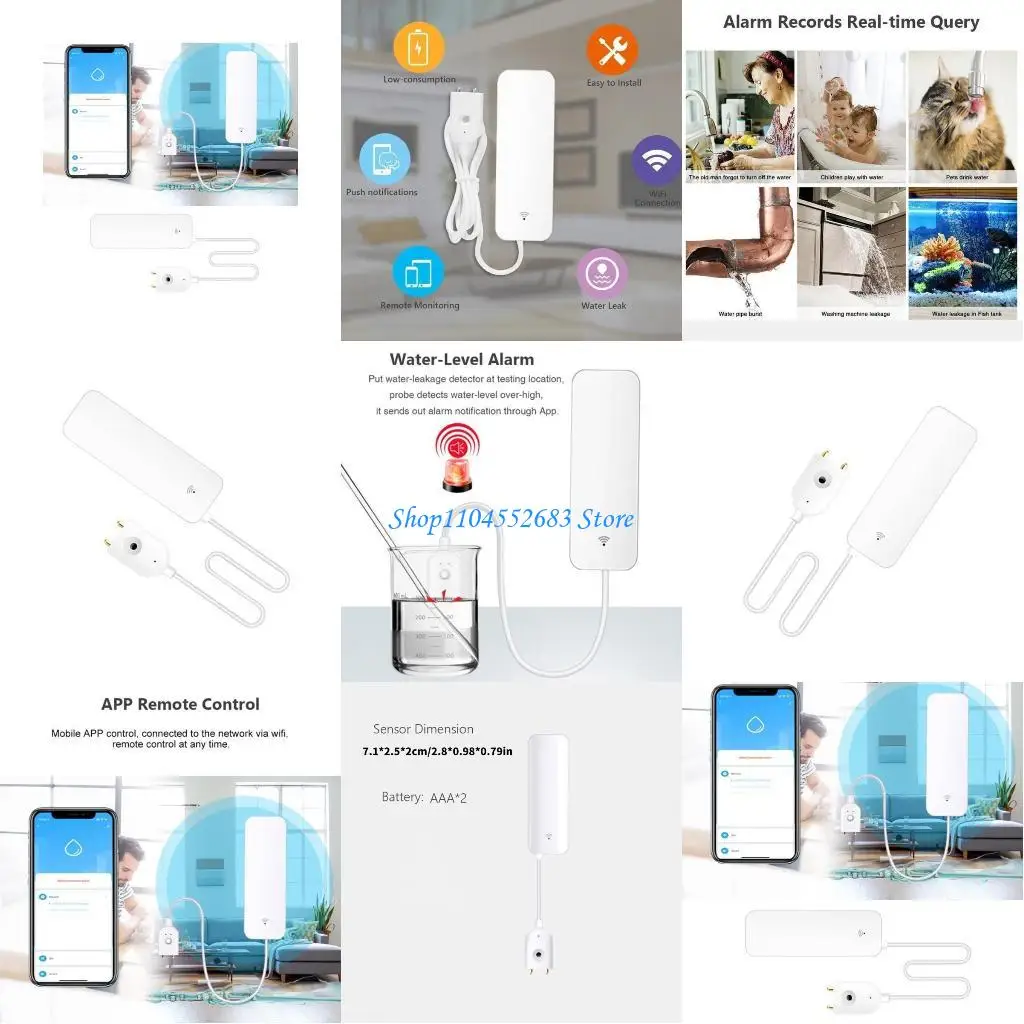 Y6GD Home Flood Detection Device with Waterproof Designs Intelligent Water Leak Monitors ABS for Basements & Laundry room
Y6GD Home Flood Detection Device with Waterproof Designs Intelligent Water Leak Monitors ABS for Basements & Laundry room