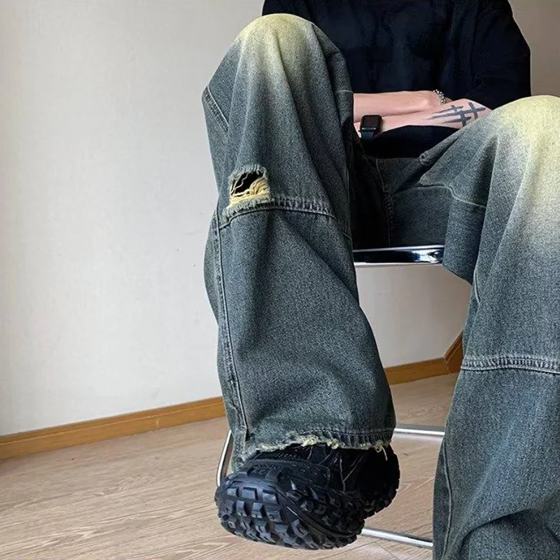 Мужские джинсы Vibe Sle свободного кроя с широкими штанинами, повседневная рабочая одежда, хип-хоп, рваные джинсовые брюки в стиле High Street, молодежная модная одежда на все сезоны
Мужские джинсы Vibe Sle свободного кроя с широкими штанинами, повседневная рабочая одежда, хип-хоп, рваные джинсовые брюки в стиле High Street, молодежная модная одежда на все сезоны