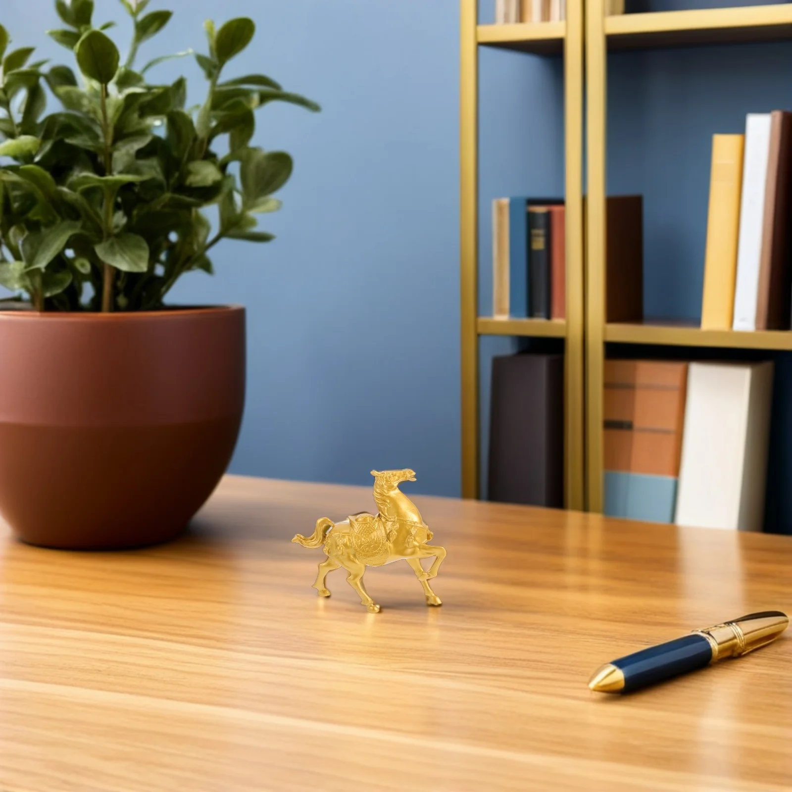 Metal Horse Sculpture Prosperous Home Decor Gold Ingot Ornament Sturdy Base Office Tabletop Zodiac Horse Art Wealth Symbol
Metal Horse Sculpture Prosperous Home Decor Gold Ingot Ornament Sturdy Base Office Tabletop Zodiac Horse Art Wealth Symbol