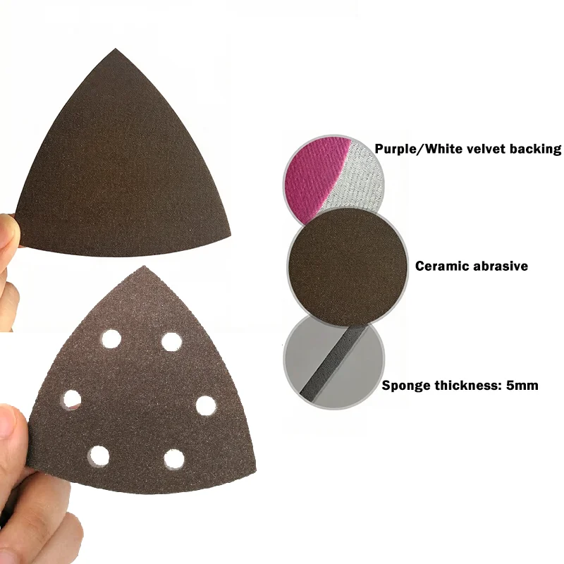 Sponge Sanding Pads 90x90x90mm No Hole/6 Hole Wet&Dry Abrasive Polishing Sanding Paper 300-2000 Grit Triangle Flocking Sandpaper
Sponge Sanding Pads 90x90x90mm No Hole/6 Hole Wet&Dry Abrasive Polishing Sanding Paper 300-2000 Grit Triangle Flocking Sandpaper