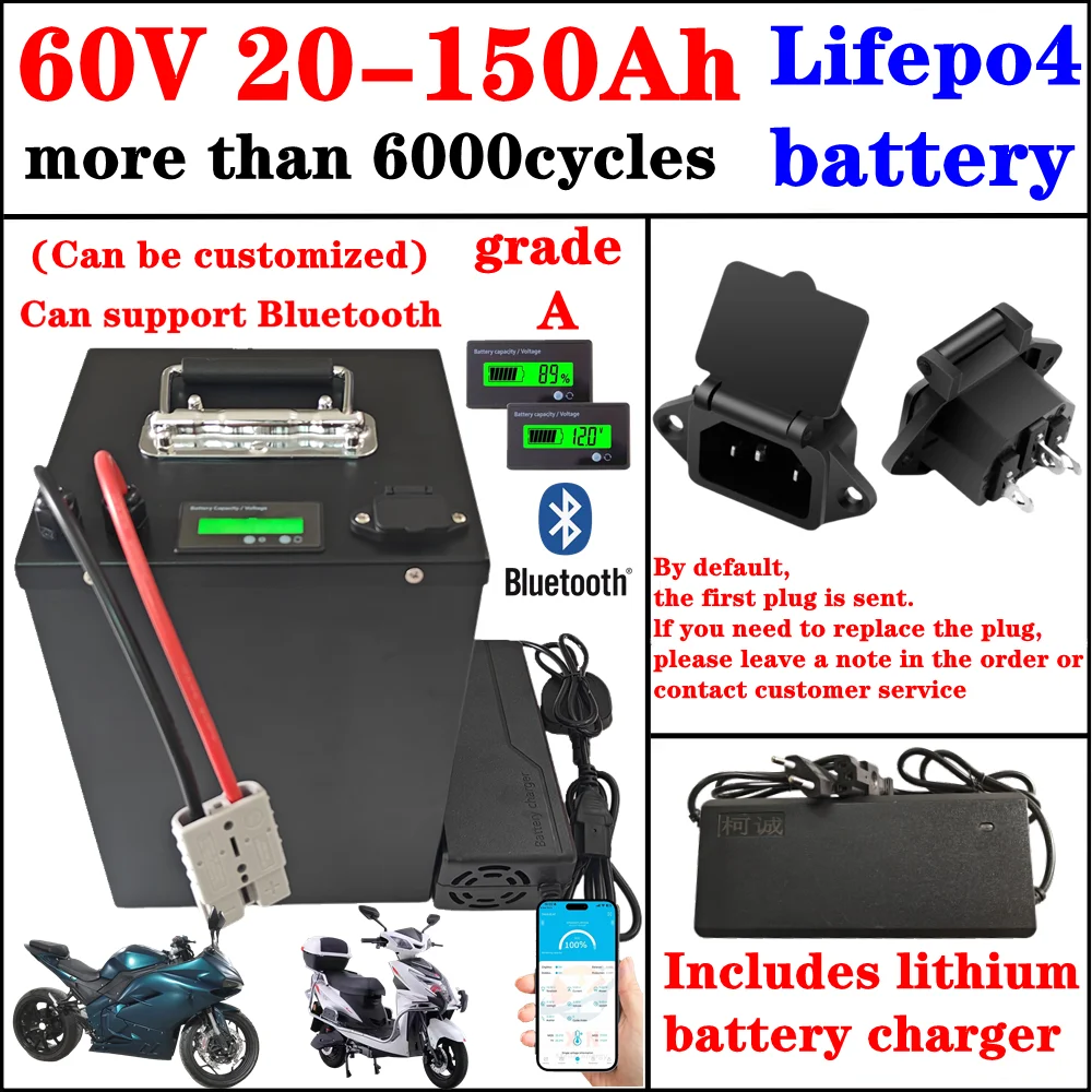 100Ah 60V 60Ah 80Ah 30Ah 60V 40Ah 150Ah 120Ah lifepo4 Lithium battery with Bluetooth APP BMS for Scooter boat 
100Ah 60V 60Ah 80Ah 30Ah 60V 40Ah 150Ah 120Ah lifepo4 Lithium battery with Bluetooth APP BMS for Scooter boat