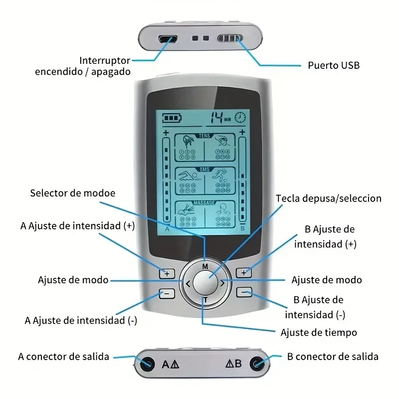 Portable TENS EMS Muscle Stimulator - 36 Modes Dual Channel Rechargeable, 10 Gel Electrodes for Home Office Travel, Pain Relief
Portable TENS EMS Muscle Stimulator - 36 Modes Dual Channel Rechargeable, 10 Gel Electrodes for Home Office Travel, Pain Relief