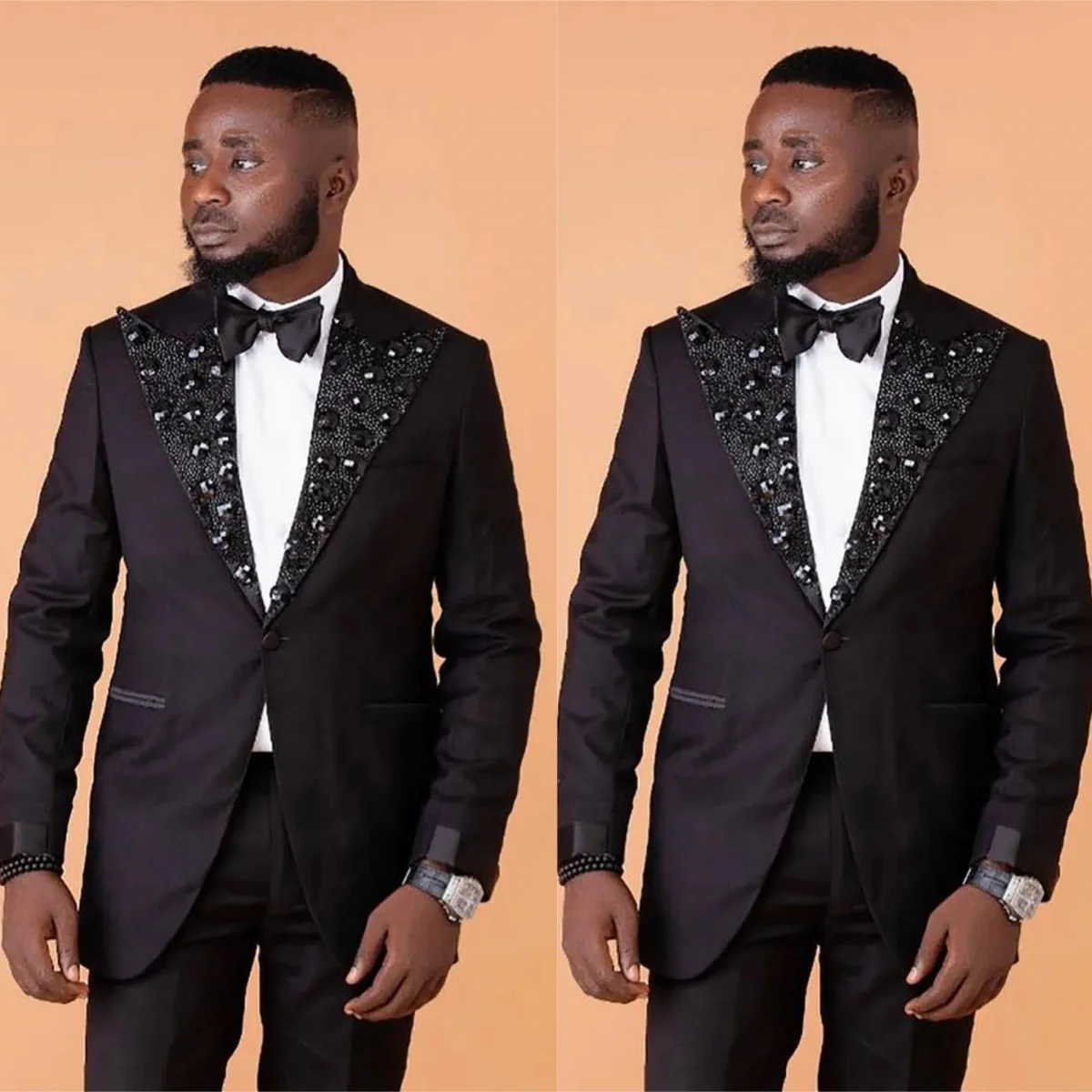 Formal Man Tuxedos 2 Piece Set Jacket Pants Crystal Men Suit Exquisite Peaked Lapel One Button Evening Wedding Groom Customized
Formal Man Tuxedos 2 Piece Set Jacket Pants Crystal Men Suit Exquisite Peaked Lapel One Button Evening Wedding Groom Customized