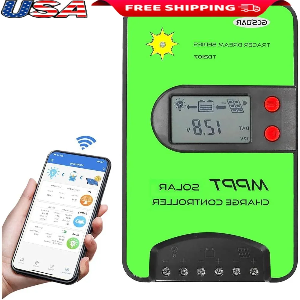 MPPT Solar Charge Controller 20A 12V 24V WiFi Adapter APP Monitor Adjustable LCD Display 4-Stage Charging System Safe Protection
MPPT Solar Charge Controller 20A 12V 24V WiFi Adapter APP Monitor Adjustable LCD Display 4-Stage Charging System Safe Protection