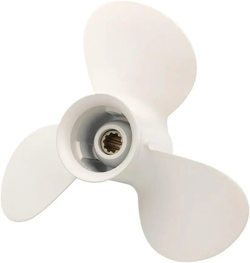 Propeller 9 7-8 10 1-2 for Outboard 20-30HP Aluminum White 3 Blades 10 Spline Tooth R Rotation 664-45945-00-EL
Propeller 9 7-8 10 1-2 for Outboard 20-30HP Aluminum White 3 Blades 10 Spline Tooth R Rotation 664-45945-00-EL