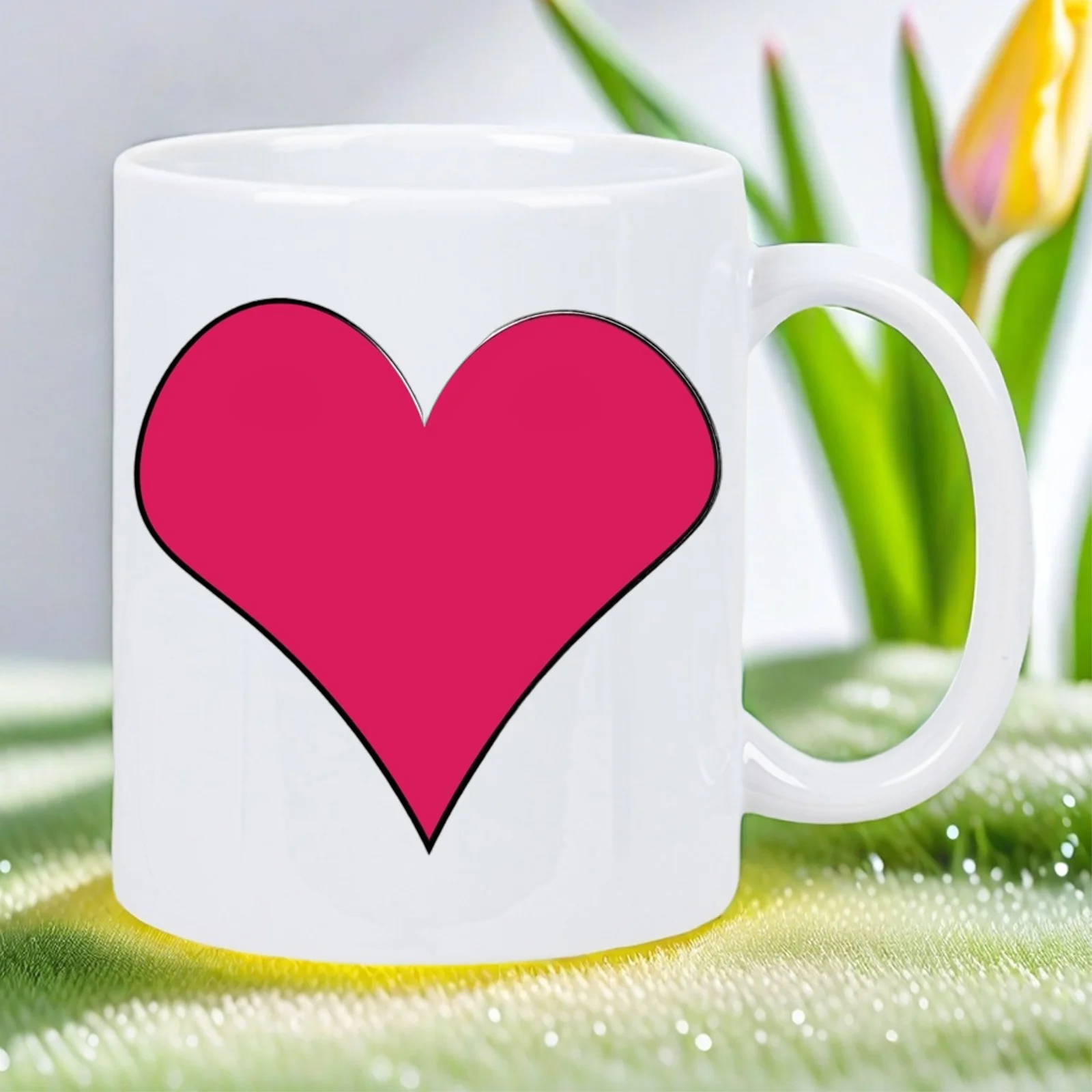 Ceramic White Mug with Large Pink Heart - Glossy Pink Heart Coffee Cup for Valentine's Day Gifts, Pink Hear
Ceramic White Mug with Large Pink Heart - Glossy Pink Heart Coffee Cup for Valentine's Day Gifts, Pink Hear