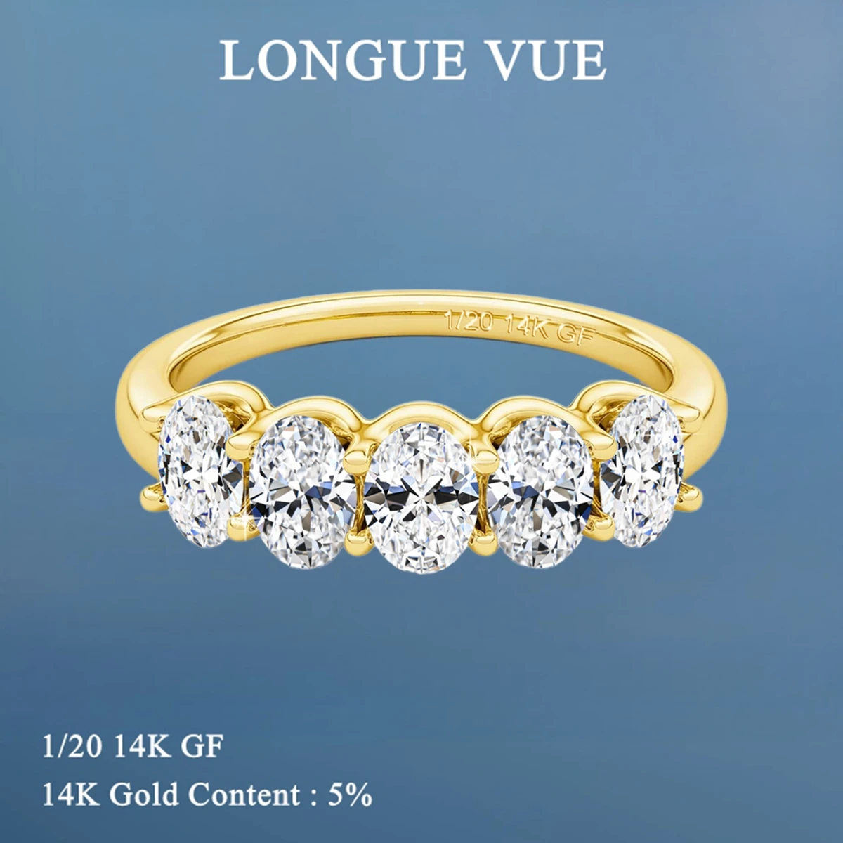 Real 14K Gold Filled Five Stones Ring Wedding Band Oval Moissanite Rings for Women Engagement Party Jewelry Gift
Real 14K Gold Filled Five Stones Ring Wedding Band Oval Moissanite Rings for Women Engagement Party Jewelry Gift