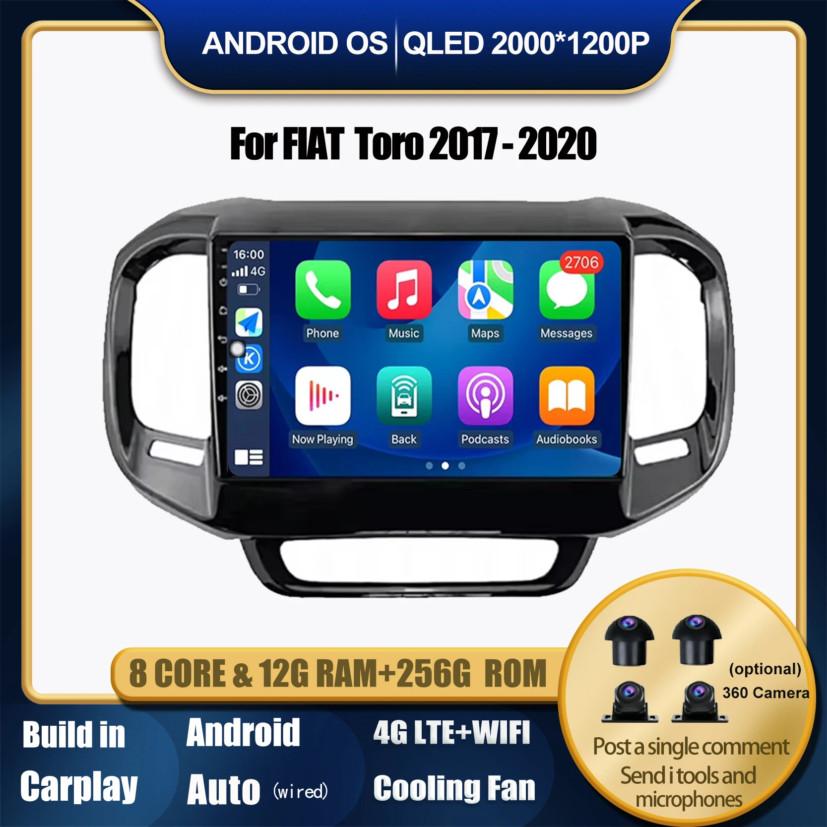Car Radio Screen For FIAT Toro 2017 - 2020 Multimedia Video Player GPS Navigation Android Auto Carplay Tools Bluetooth
Car Radio Screen For FIAT Toro 2017 - 2020 Multimedia Video Player GPS Navigation Android Auto Carplay Tools Bluetooth