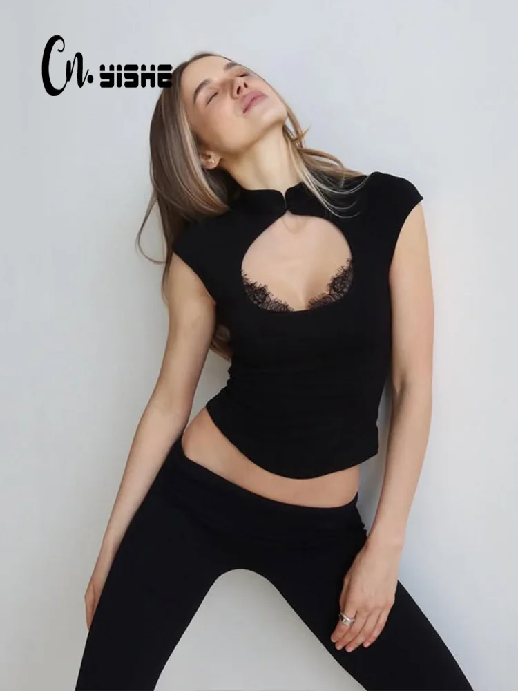 CNYISHE Solid Hollow Out Sleeveless O Neck Streetwear Women Tops Skinny Sexy Club Chic Trendy Female Blous Tees Lace Patchwork
CNYISHE Solid Hollow Out Sleeveless O Neck Streetwear Women Tops Skinny Sexy Club Chic Trendy Female Blous Tees Lace Patchwork