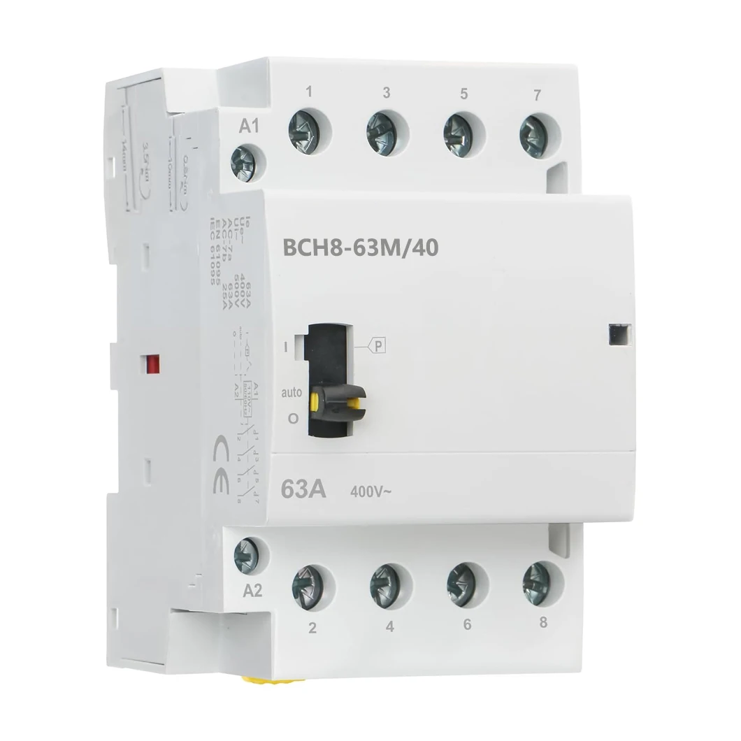 ABILKEEN BCH8-63M/40 63A 4Pole Manual Household AC Contactor 4NO 50/60Hz Modular Contactor Circuit Manual/Automatic Control
ABILKEEN BCH8-63M/40 63A 4Pole Manual Household AC Contactor 4NO 50/60Hz Modular Contactor Circuit Manual/Automatic Control