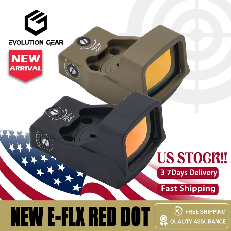 EVOLUTION GEAR NEW E-FLX Laser Reflex Red Dot Sight Deluxe Ver. with Full Original Markings for Hunting , DPP Footprint
EVOLUTION GEAR NEW E-FLX Laser Reflex Red Dot Sight Deluxe Ver. with Full Original Markings for Hunting , DPP Footprint