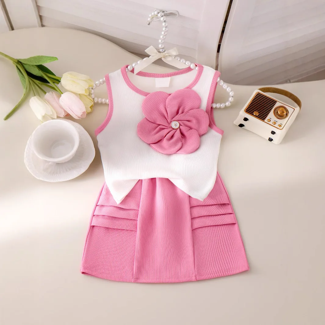 Europe United States summer sweet girls set small children three-dimensional flowers sleeveless tops design short skirt
Europe United States summer sweet girls set small children three-dimensional flowers sleeveless tops design short skirt
