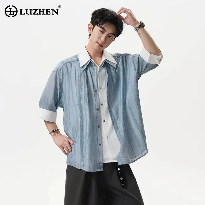LUZHEN 2026 Double Layer Fake Two Piece Design Short Sleeve Shirts Men's Fashion Summer Handsome Loose Casual Male Tops JY6683
LUZHEN 2026 Double Layer Fake Two Piece Design Short Sleeve Shirts Men's Fashion Summer Handsome Loose Casual Male Tops JY6683