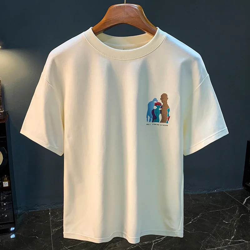 Creative patchwork embroidered summer T-shirt for men, loose and versatile, trendy and casual street short sleeved top
Creative patchwork embroidered summer T-shirt for men, loose and versatile, trendy and casual street short sleeved top
