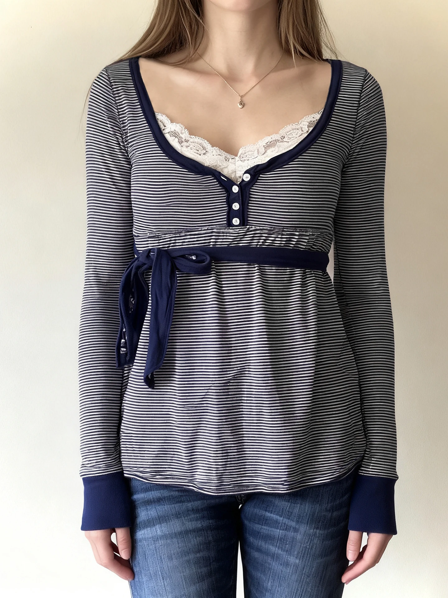 WEEKEEP Girl's Long Sleeve T-shirt Lace Patchwork Waist Cinched A-Line Top Street Style High Waist V-Neck Polyester Spandex
WEEKEEP Girl's Long Sleeve T-shirt Lace Patchwork Waist Cinched A-Line Top Street Style High Waist V-Neck Polyester Spandex