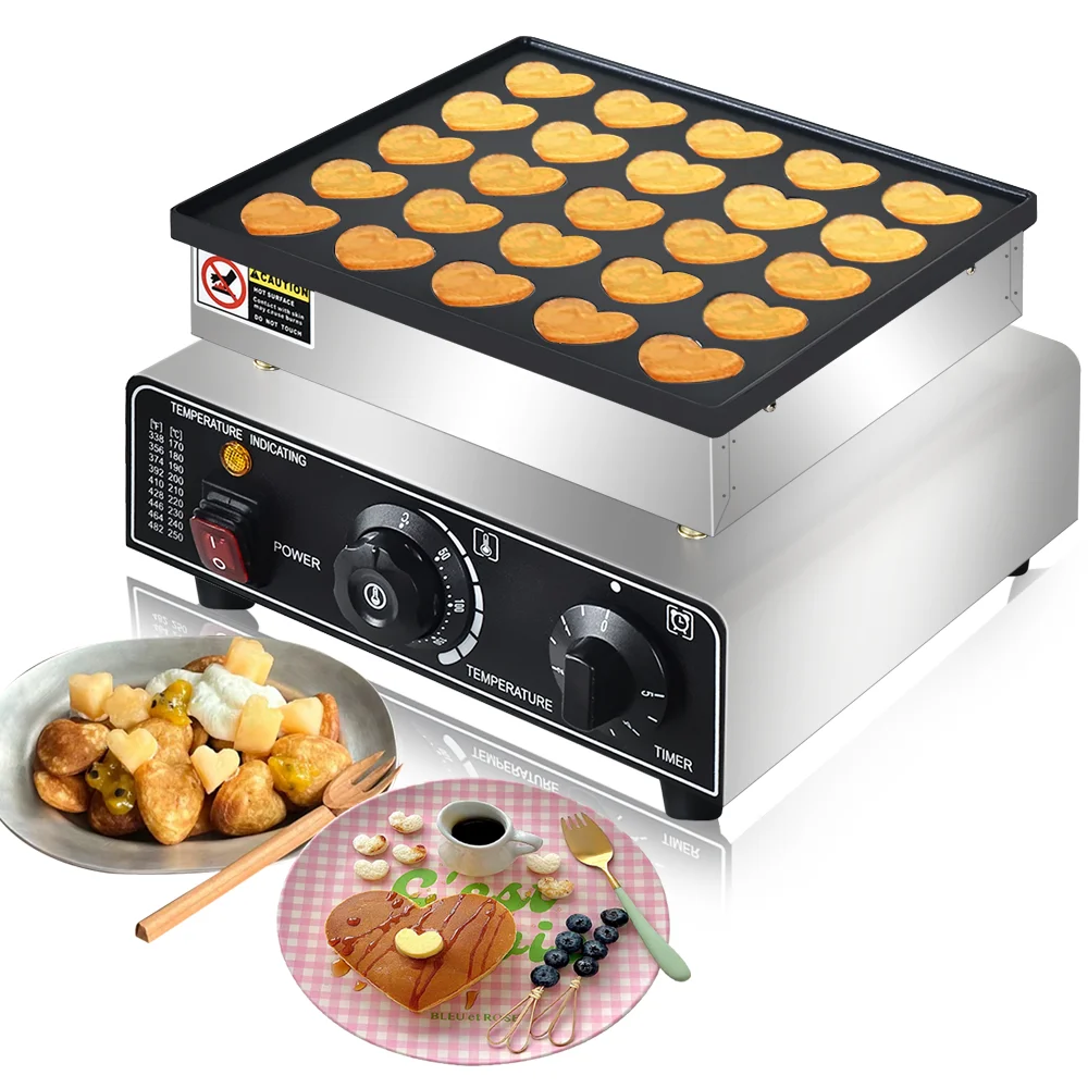 Commercial Electric 25 Holes Heart Shaped Mini Dutch Mini pancake maker Machine 950W Heart mini hotcakes Dutch Poffertjes Grill
Commercial Electric 25 Holes Heart Shaped Mini Dutch Mini pancake maker Machine 950W Heart mini hotcakes Dutch Poffertjes Grill