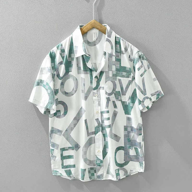 Japanese Sle Fre Artistic Letter Print ort Sve Men's Summer Thin Casual Loose Top Breathable Cotton Casual irt
Japanese Sle Fre Artistic Letter Print ort Sve Men's Summer Thin Casual Loose Top Breathable Cotton Casual irt