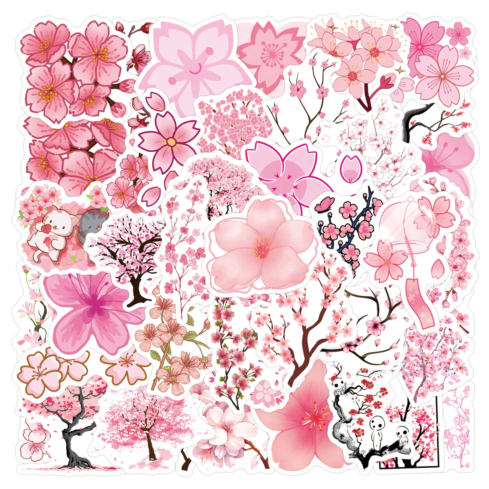 10/55PCS Cartoon Flowers Pink Cherry Blossoms Graffiti Sticker Beautiful Flowers Decal Notebook Phone Guitar Waterproof Sticker
10/55PCS Cartoon Flowers Pink Cherry Blossoms Graffiti Sticker Beautiful Flowers Decal Notebook Phone Guitar Waterproof Sticker